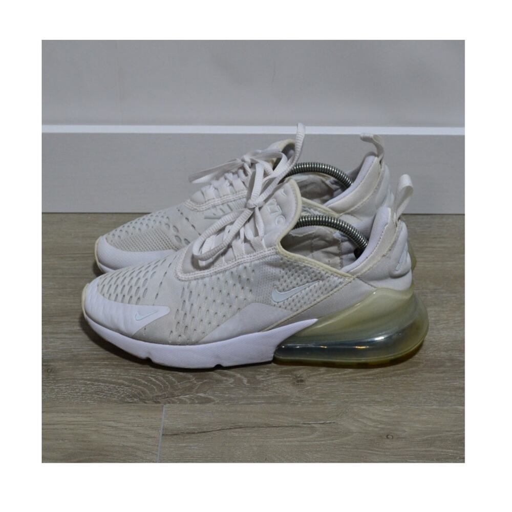 Nike Air Max 270 Big Kids White & Silver Sneakers Size Youth 6